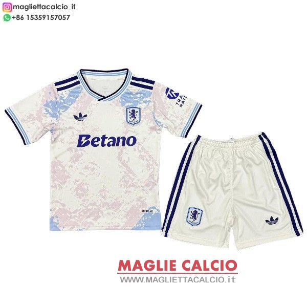 nuova terza maglietta aston villa set completo bambino 2025-2026