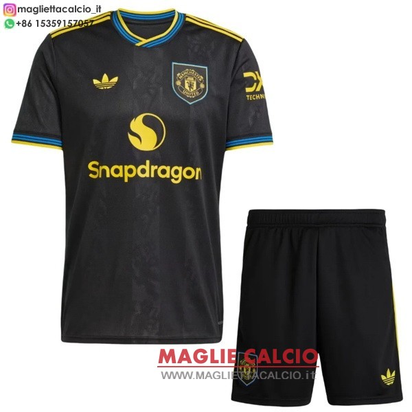 nuova Terza maglietta manchester united set completo bambino 2025-2026