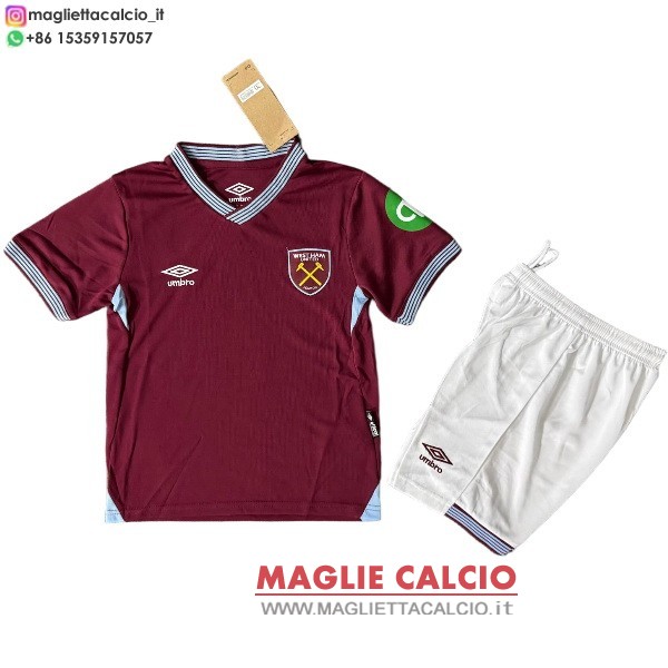 nuova prima i magliette west ham set completo bambino 2025-2026