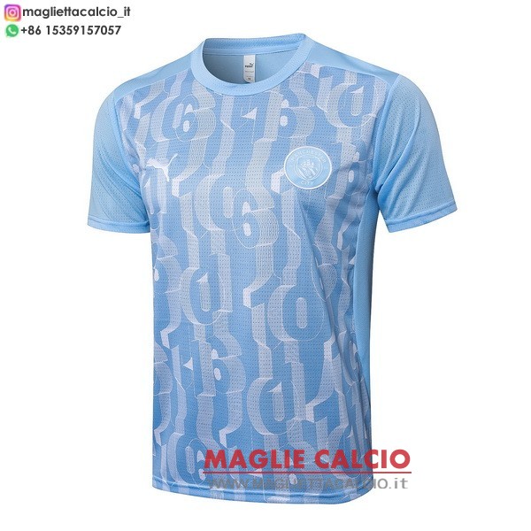 nuova formazione divisione magliette manchester city 2024-2025 blu luce