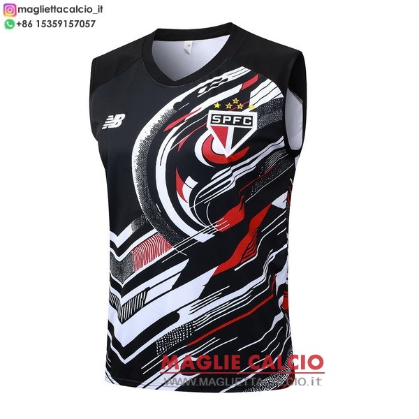 nuova senza maniche formazione divisione magliette sao paulo 2025-2026 nero rosso