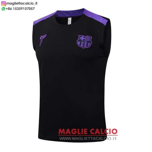 nuova formazione senza maniche divisione magliette barcelona 2025-2026 nero purpureo