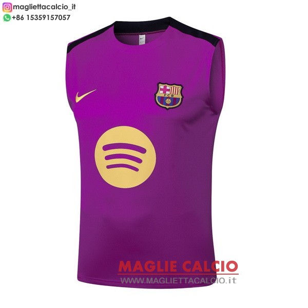 nuova formazione senza maniche divisione magliette barcelona 2025-2026 purpureo giallo