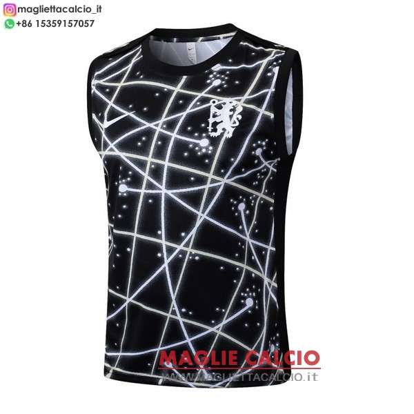 nuova formazione senza maniche magliette chelsea 2025-2026 nero bianco