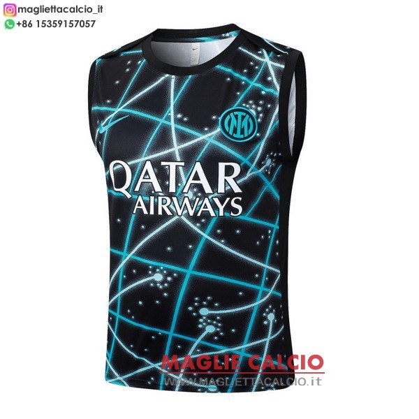 senza maniche formazione divisione magliette Inter Milan 2025-2026 verde I nero