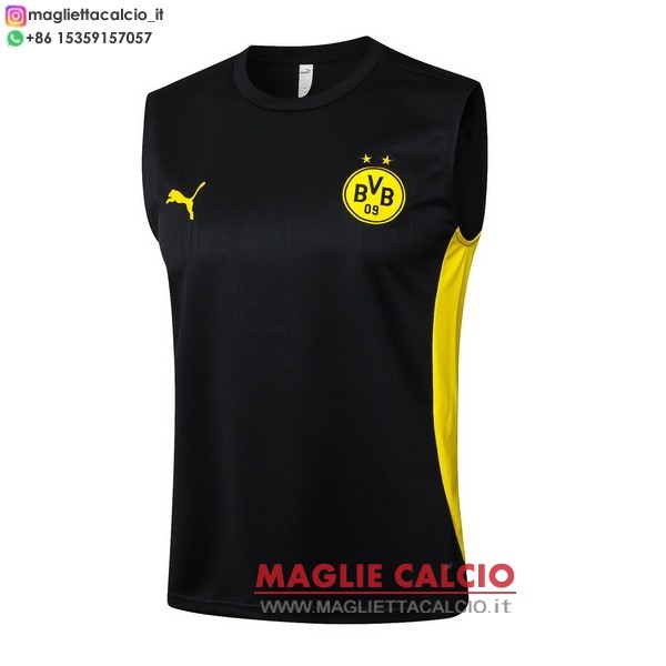 nuova formazione senza maniche divisione magliette borussia dortmund 2024-2025 nero giallo