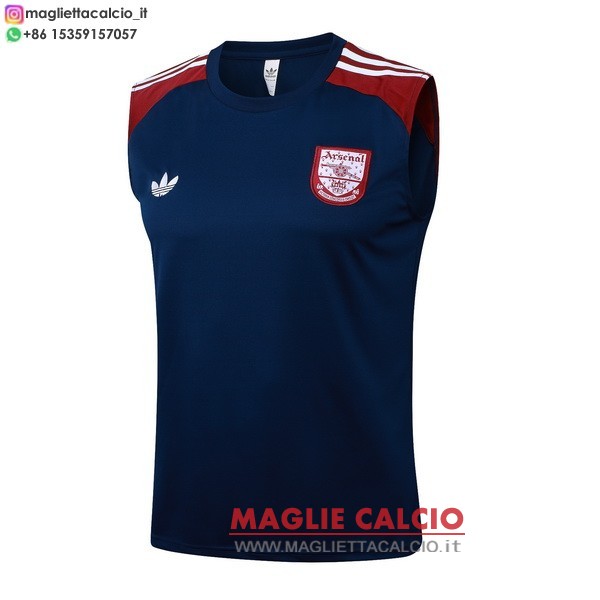 nuova formazione senza maniche magliette arsenal 2025-2026 blu navy I rosso