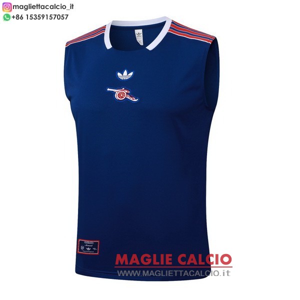 nuova formazione senza maniche magliette arsenal 2025-2026 blu navy rosso