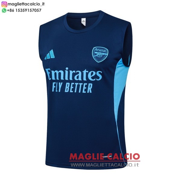 nuova formazione senza maniche magliette arsenal 2025-2026 blu navy