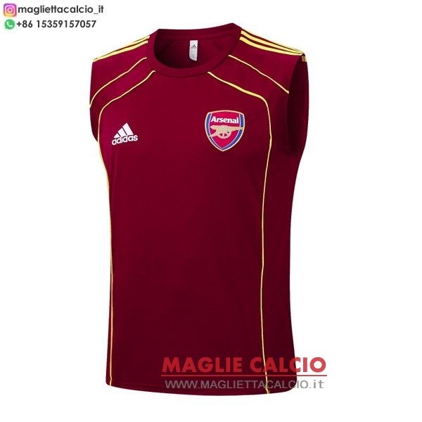 nuova formazione senza maniche magliette arsenal 2025-2026 borgogna