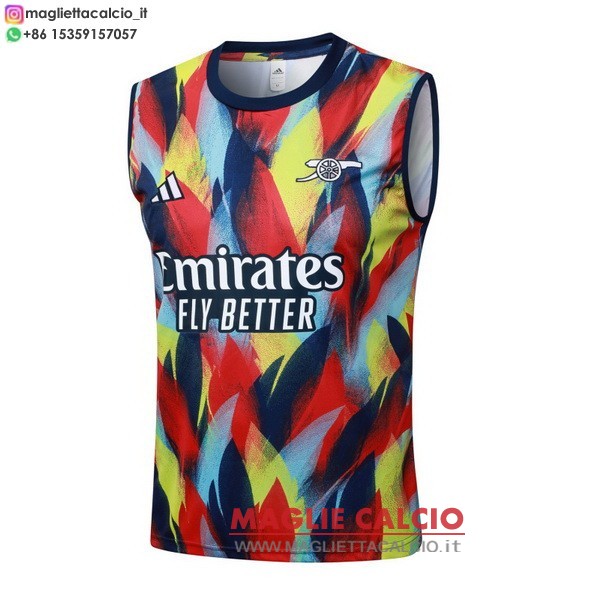 nuova formazione senza maniche magliette arsenal 2025-2026 giallo blu