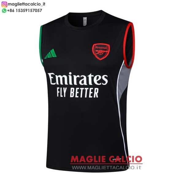 nuova formazione senza maniche magliette arsenal 2025-2026 nero rosso