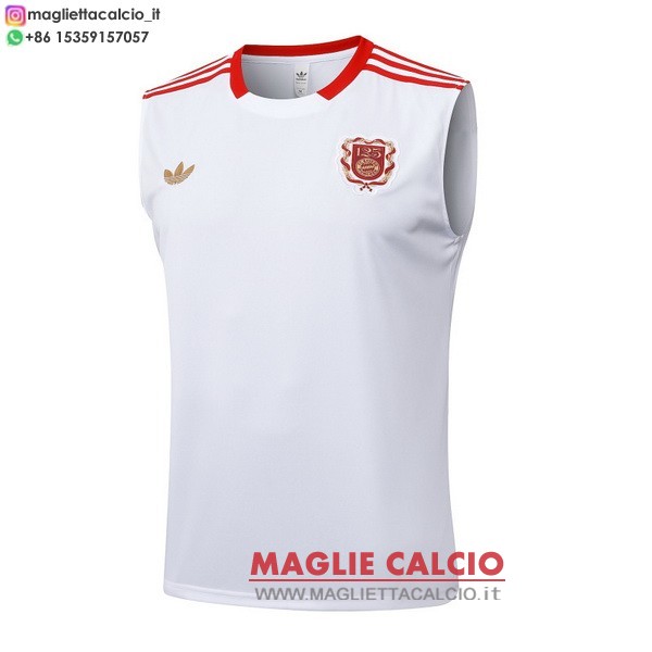 nuova magliette bayern monaco formazione senza maniche 2025-2026 bianco rosso
