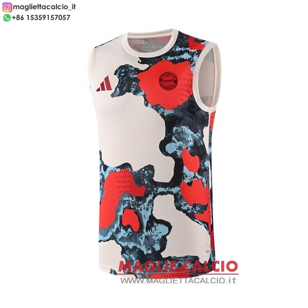nuova magliette bayern monaco formazione senza maniche 2025-2026 giallo rosso