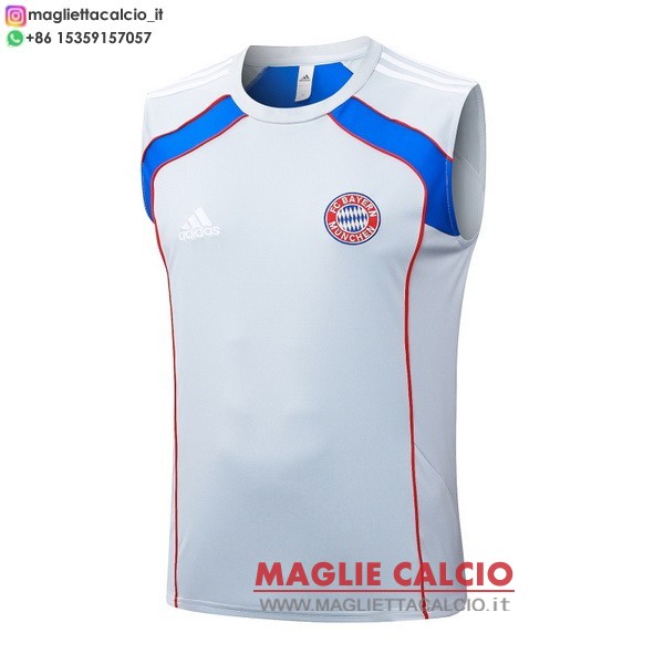 nuova magliette bayern monaco formazione senza maniche 2025-2026 grigio blu