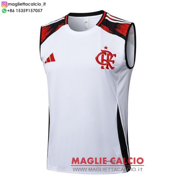 nuova senza maniche formazione divisione magliette flamengo 2025-2026 bianco rosso