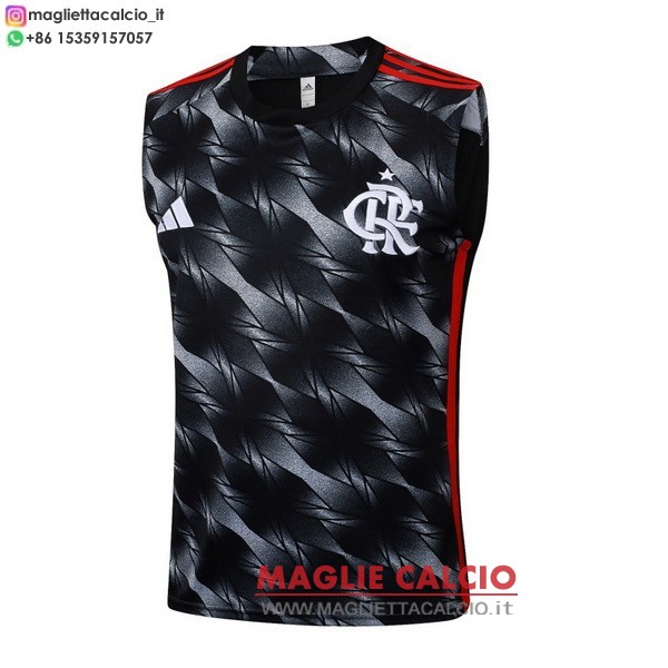 nuova senza maniche formazione divisione magliette flamengo 2025-2026 grigio nero
