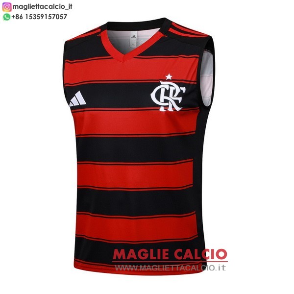 nuova senza maniche formazione divisione magliette flamengo 2025-2026 rosso nero