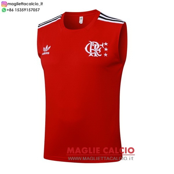 nuova senza maniche formazione divisione magliette flamengo 2025-2026 rosso