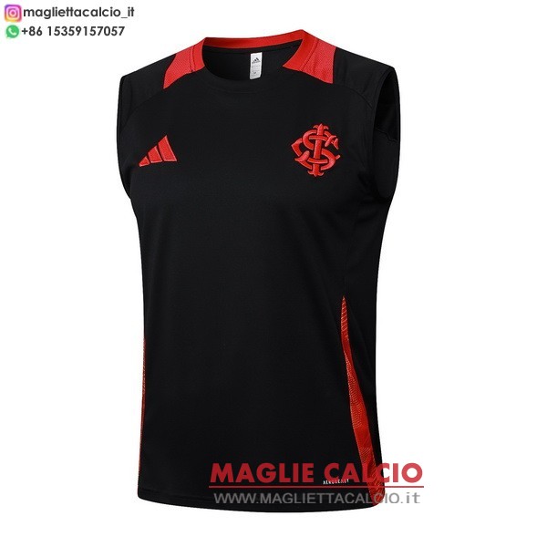 nuova senza maniche formazione divisione magliette Internacional 2025-2026 nero rosso