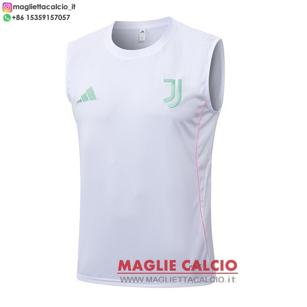 senza maniche magliette juventus formazione 2025-2026 bianco rosa