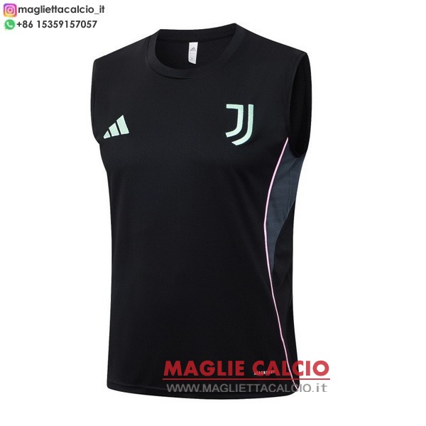 senza maniche magliette juventus formazione 2025-2026 nero rosa