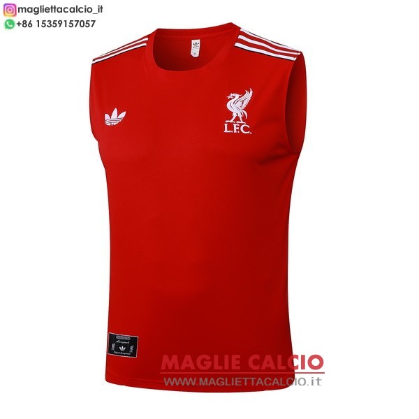 nuova senza maniche formazione magliette liverpool 2025-2026 I rosso