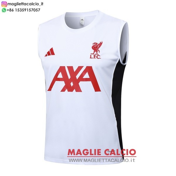 nuova senza maniche formazione magliette liverpool 2025-2026 bianco rosso