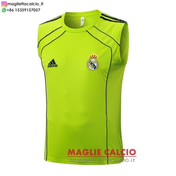 nuova formazione senza maniche magliette real madrid 2025-2026 verde