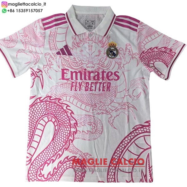 tailandia nuova speciale divisione magliette real madrid 2025-2026 rosa III bianco