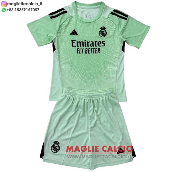 nuova portiere divisione magliette set completo uomo real madrid 2025-2026 verde