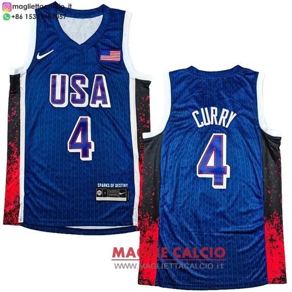 magliette USA 2024 Stephen Curry #4