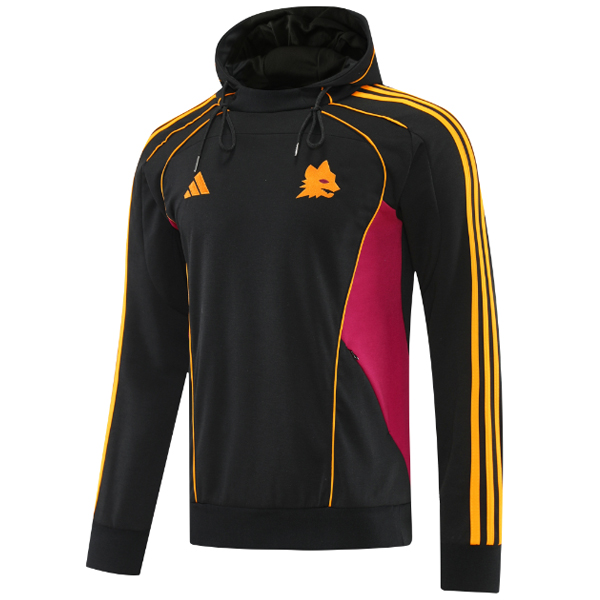 nuova as roma nero giacca felpa cappuccio 2025-2026