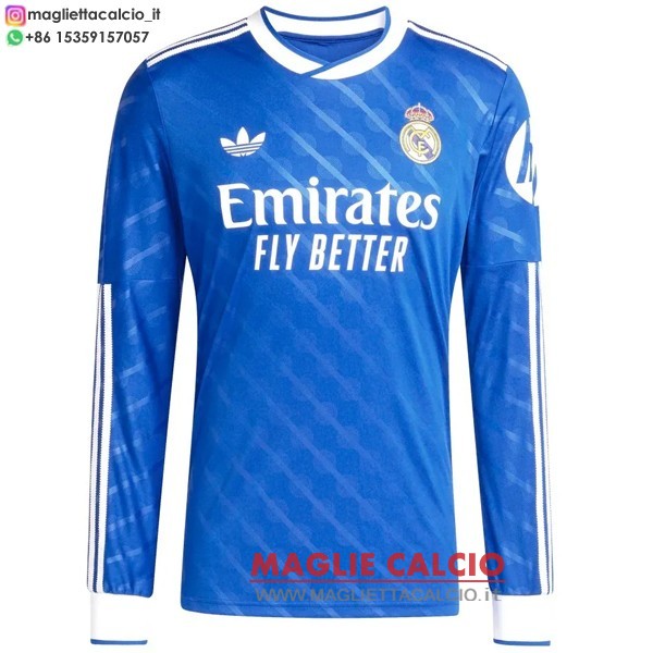 tailandia nuova terza manica lunga divisione magliette real madrid 2025-2026