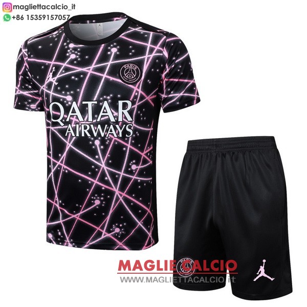nuova formazione divisione magliette set completo psg 2025-2026 nero rosa