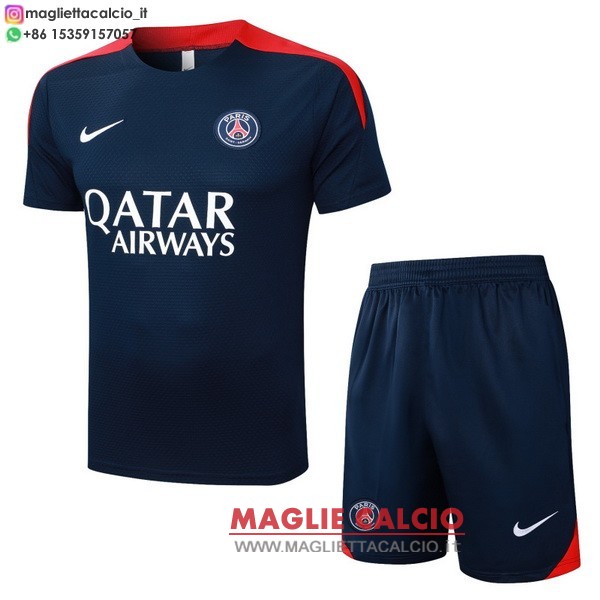 nuova formazione divisione magliette set completo psg 2025-2026 blu navy rosso