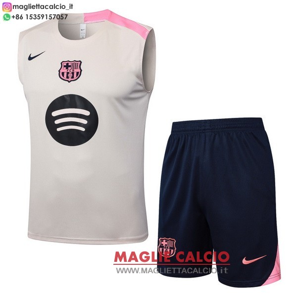 nuova formazione senza maniche set completo divisione magliette barcelona 2025-2026 giallo rosa