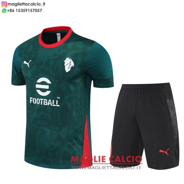 nuova formazione set completo magliette ac milan 2025-2026 verde nero