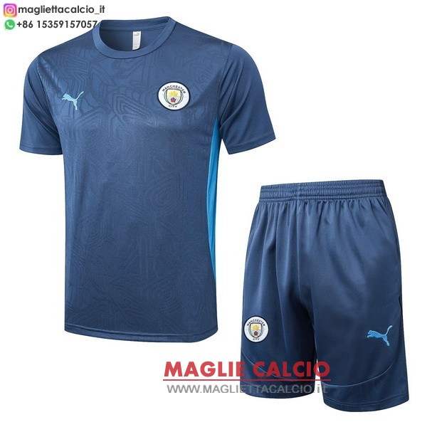 nuova formazione set completo divisione magliette manchester city 2024-2025 grigio blu