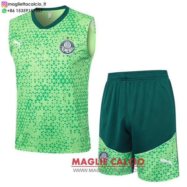 nuova senza maniche formazione divisione magliette set completo palmeiras 2025-2026 verde