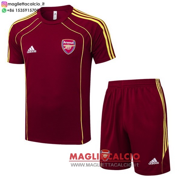 nuova formazione set completo magliette arsenal 2025-2026 borgogna giallo