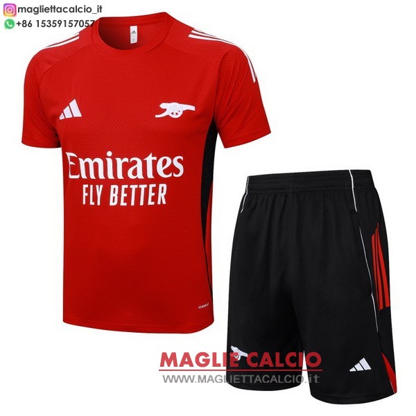 nuova formazione set completo magliette arsenal 2025-2026 rosso nero