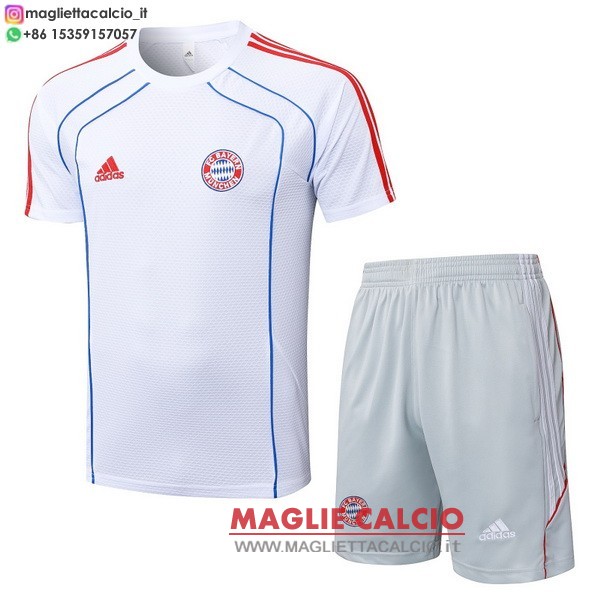 nuova magliette bayern monaco formazione set completo 2025-2026 bianco blu grigio