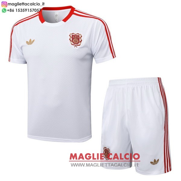nuova magliette bayern monaco formazione set completo 2025-2026 bianco rosso
