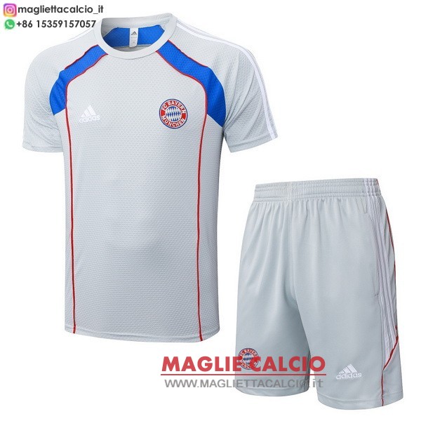 nuova magliette bayern monaco formazione set completo 2025-2026 grigio blu
