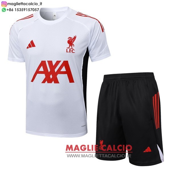 nuova formazione magliette set completo liverpool 2025-2026 bianco rosso nero