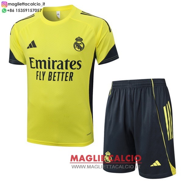 nuova formazione magliette set completo real madrid 2025-2026 giallo grigio