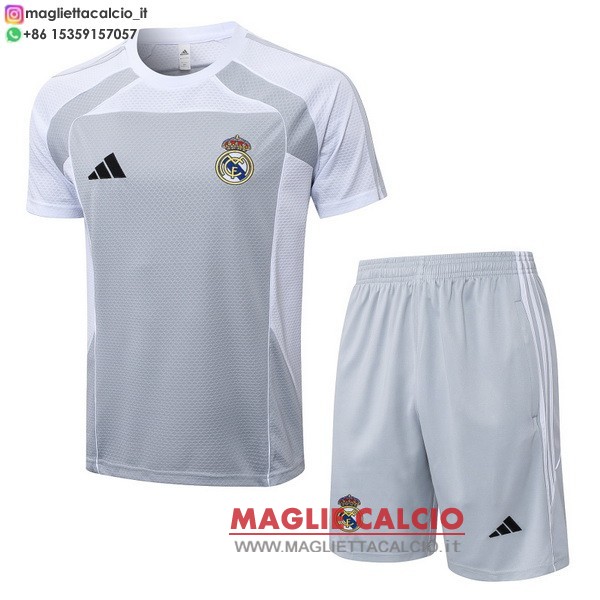nuova formazione magliette set completo real madrid 2025-2026 grigio bianco