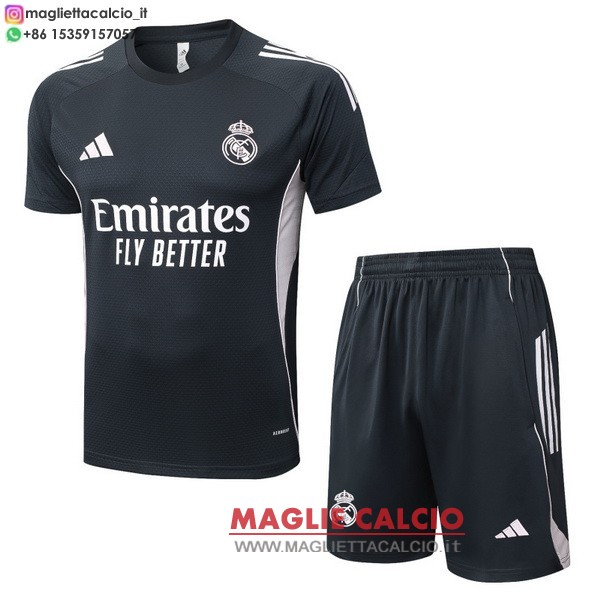 nuova formazione magliette set completo real madrid 2025-2026 grigio navy rosa