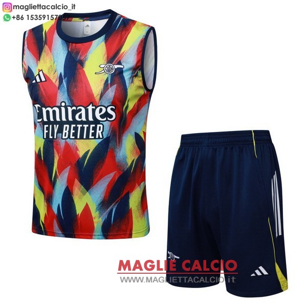 nuova formazione senza maniche set completo magliette arsenal 2025-2026 giallo blu
